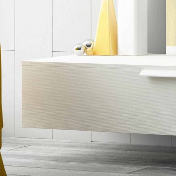 Composizione mobili bagno sospesa moderna legno laccato lucido Happy