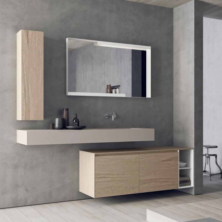 Composizione Mobili Moderni e Sospesi da Bagno, Design Made in Italy - Callisi1 Viadurini