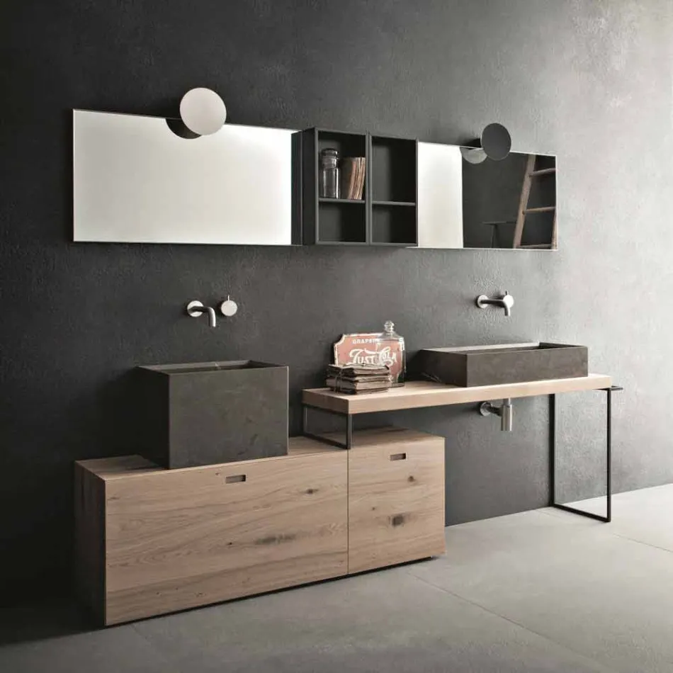 Composizione Moderna da Bagno di Mobili Design a Terra Made in Italy - Farart6 Viadurini