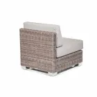 Composizione salotto da esterno con struttura intrecciata a mano Rita Viadurini