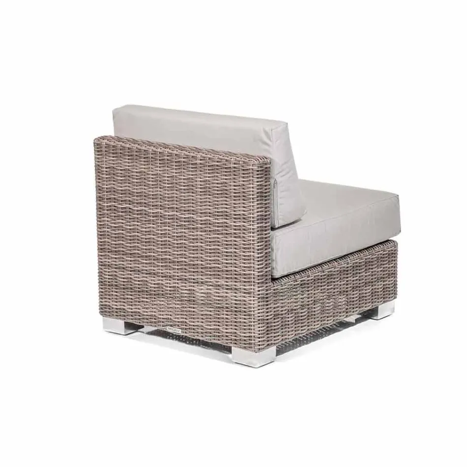 Composizione salotto da esterno con struttura intrecciata a mano Rita Viadurini