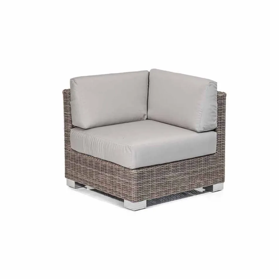 Composizione salotto da esterno con struttura intrecciata a mano Rita Viadurini