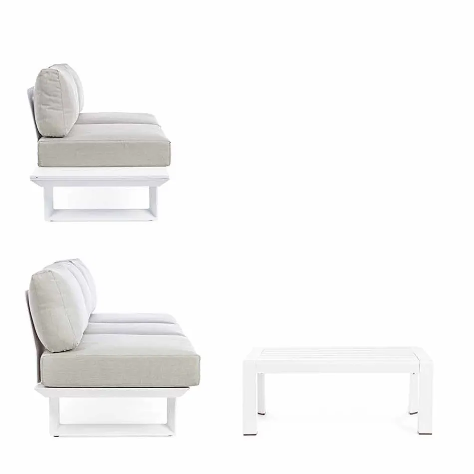 Composizione Salotto da Esterno in Alluminio e Tessuto Homemotion - Francine Viadurini