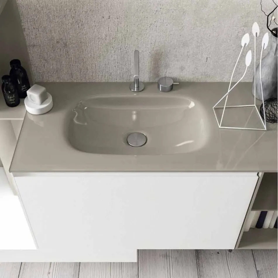 Composizione Sospesa d’Arredo Bagno dal Design Moderno Made in Italy - Callisi15 Viadurini