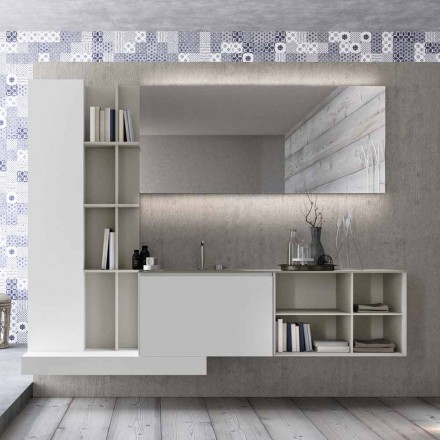 Composizione Sospesa d’Arredo Bagno dal Design Moderno Made in Italy - Callisi15 Viadurini