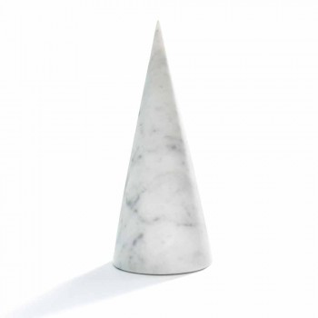 Cono Decorativo Grande in Marmo Bianco di Carrara Made in Italy - Connu