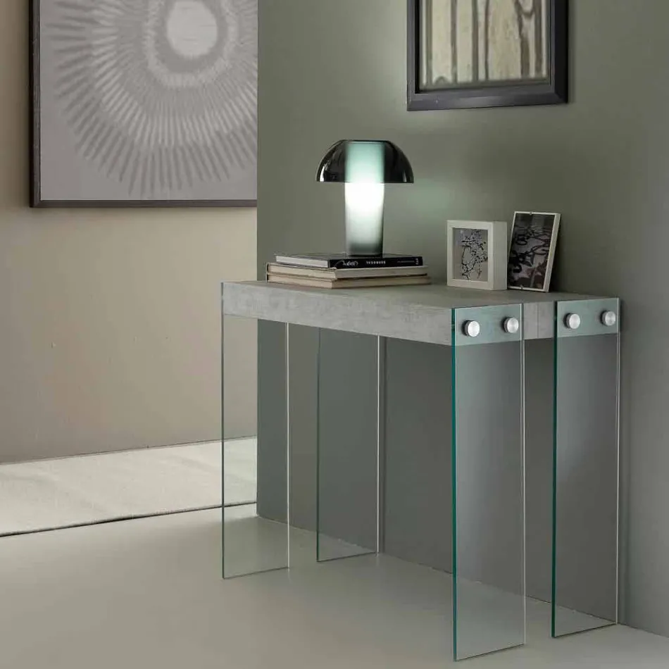 Console allungabile design moderno con gambe in vetro temperato Miss Viadurini