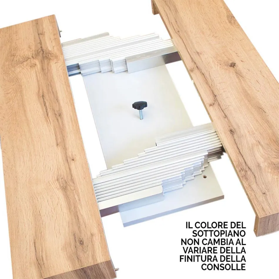 Consolle Allungabile a 300 cm con Telaio Antracite e Legno Made in Italy - Fata Viadurini