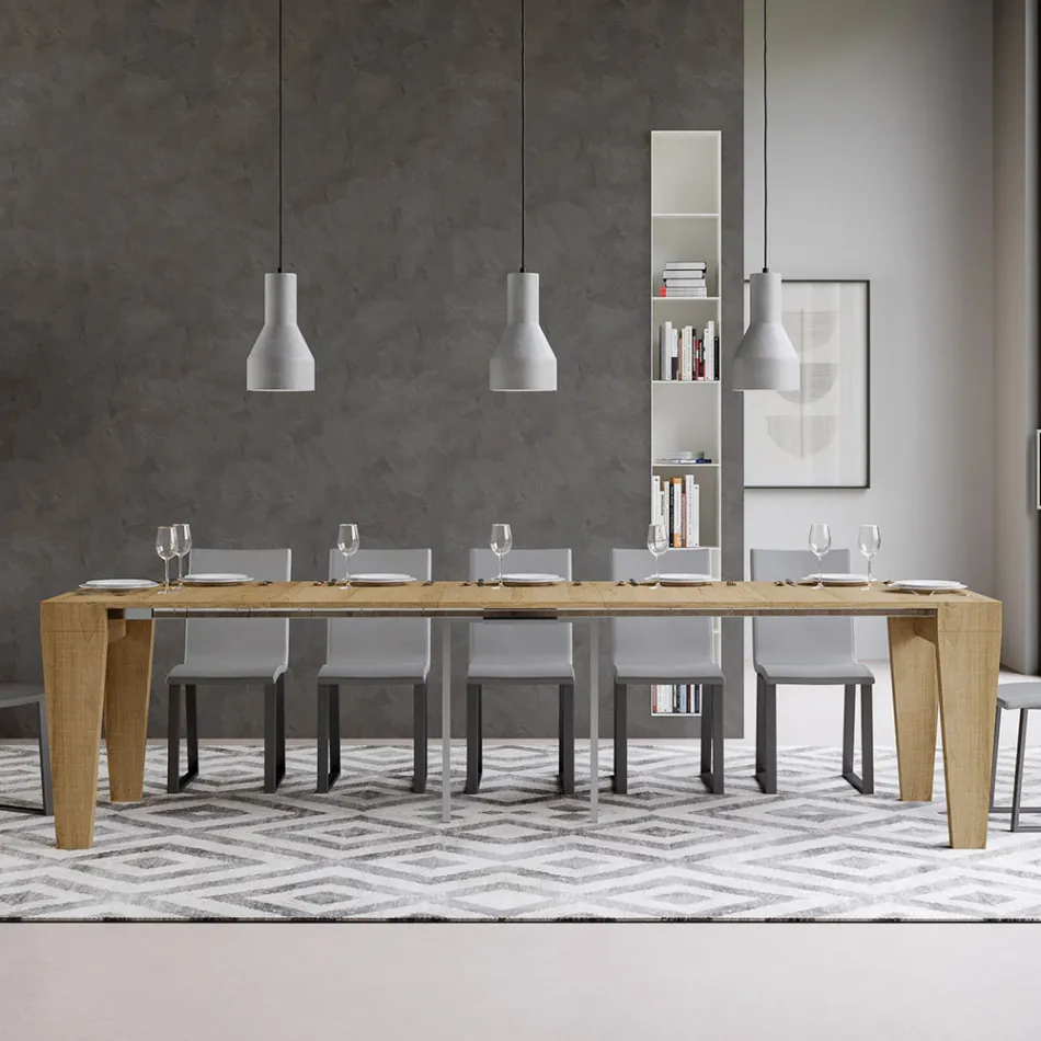 Consolle Allungabile a 300 cm in Legno Realizzata in Italia - Trono Viadurini