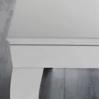 Consolle Allungabile in Legno di Frassino Laccato Bianco Grigiastro – Picchia Viadurini