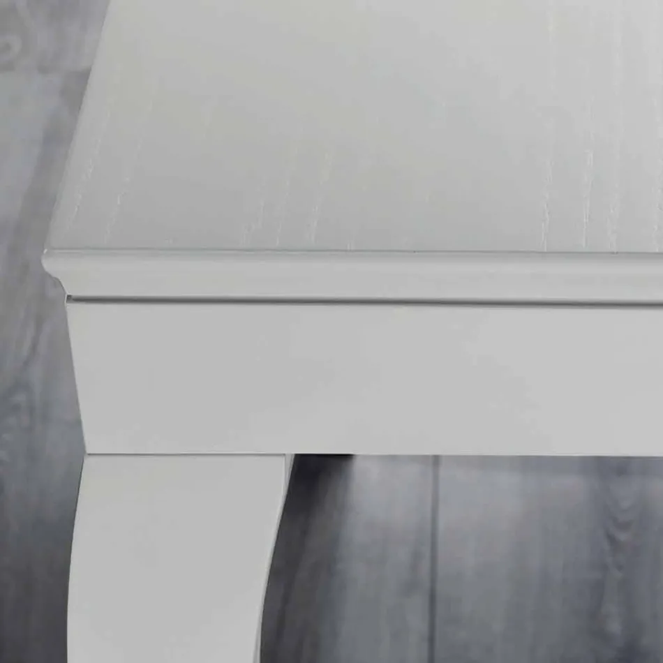 Consolle Allungabile in Legno di Frassino Laccato Bianco Grigiastro – Picchia Viadurini