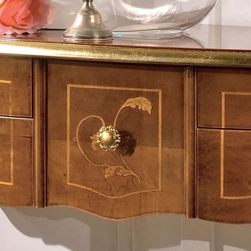 Consolle Classica in Legno 3 o 5 Cassetti di Lusso Made in Italy - London Viadurini