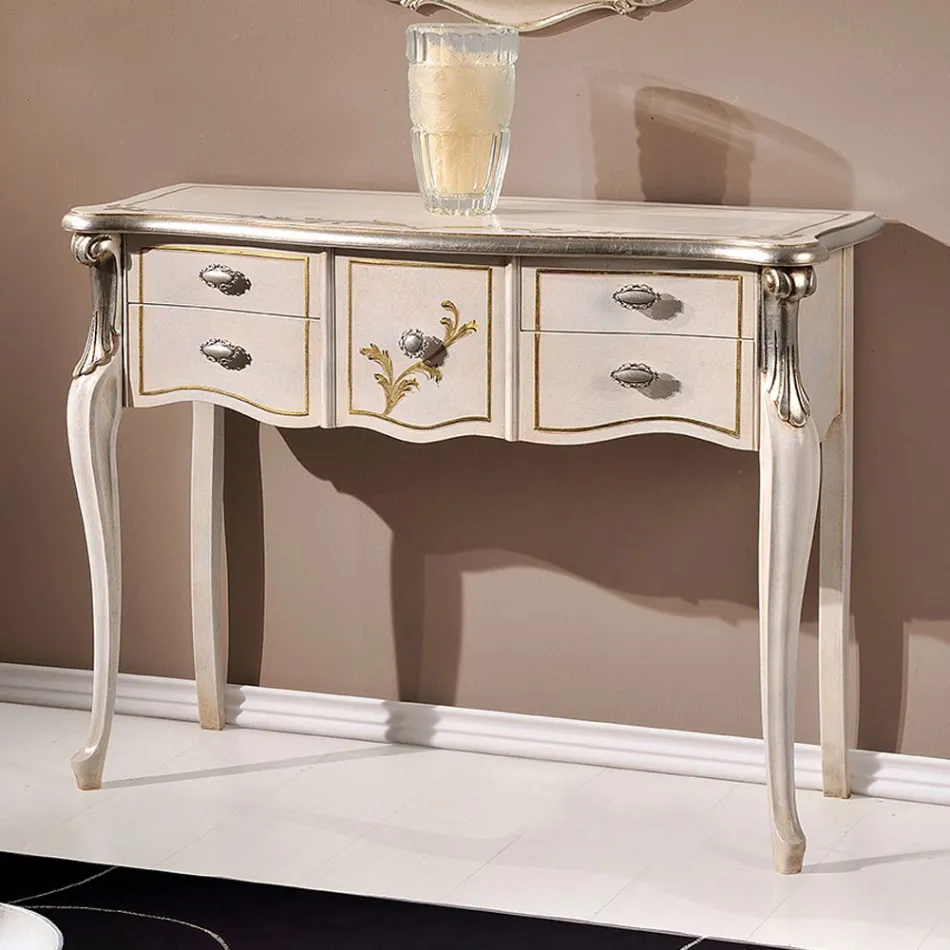 Consolle Classica in Legno 3 o 5 Cassetti di Lusso Made in Italy - London Viadurini