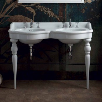 Consolle da bagno classica a doppia vasca fatta in Italia, Magda