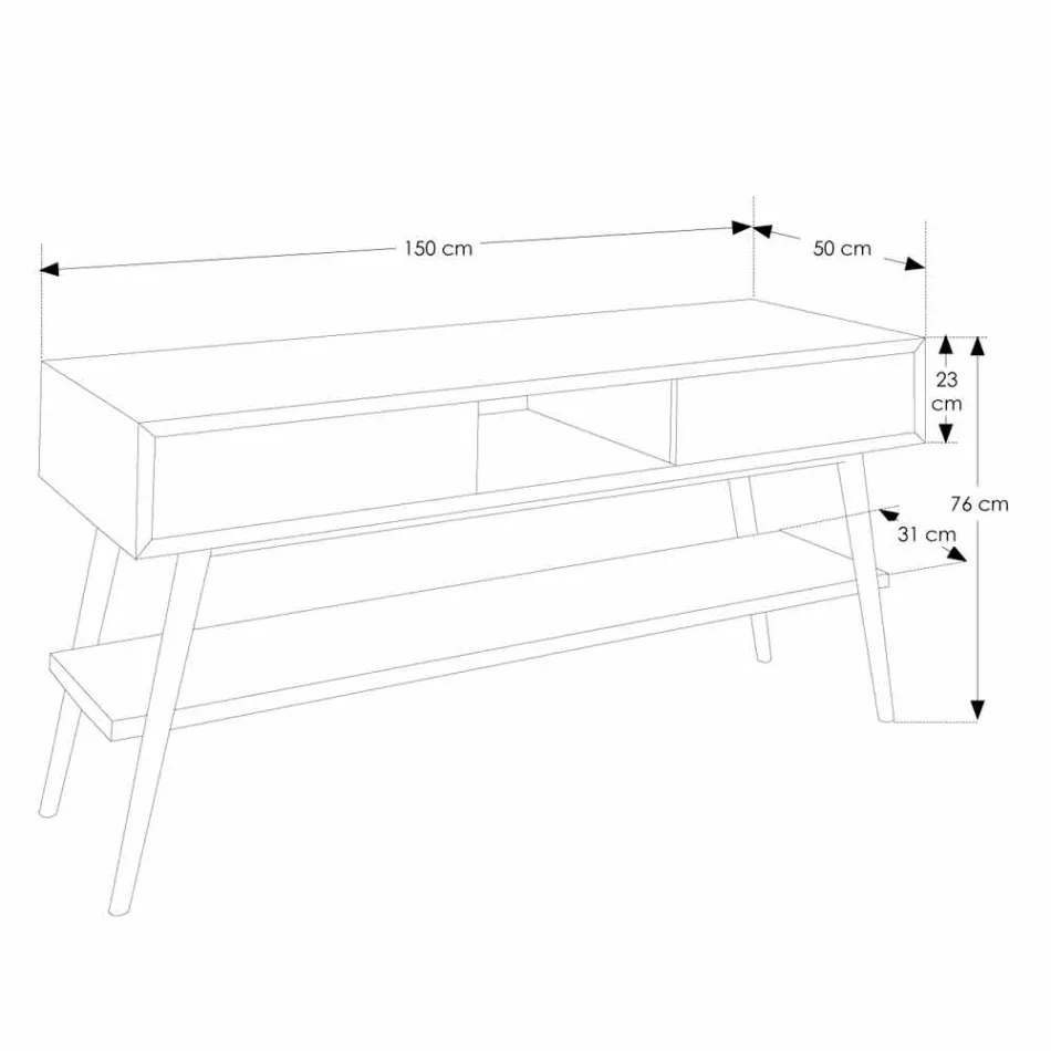 Consolle da bagno di design moderno da terra in teak naturale Pistoia Viadurini