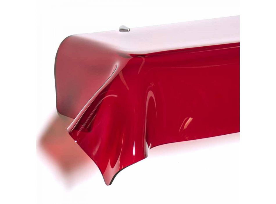 Consolle design moderno in plexiglass rosso traspar. drappeggiato Wish Viadurini
