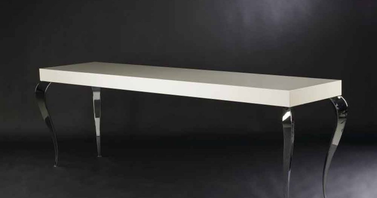 Consolle di design a quattro gambe in MDF e acciaio Luigi