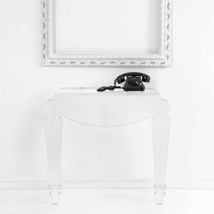 Consolle di design in plexiglass trasparente prodotta in Italia,Africo Viadurini