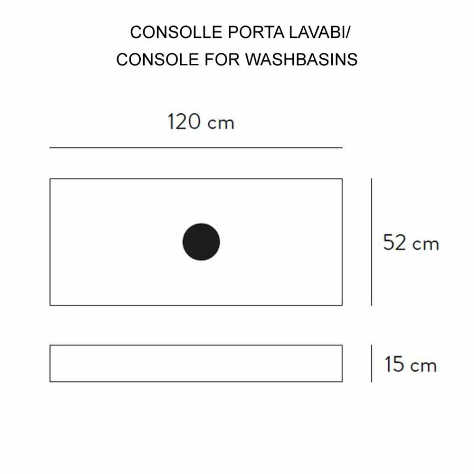 Consolle e Mensola da Bagno in Gres e Lavabo in Vetrochina, 4 Colori - Rametina Viadurini