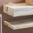 Consolle e Mensola da Bagno in Gres e Lavabo in Vetrochina, 4 Colori - Rametina Viadurini