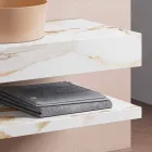 Consolle e Mensola da Bagno in Gres e Lavabo in Vetrochina, 4 Colori - Rametina Viadurini