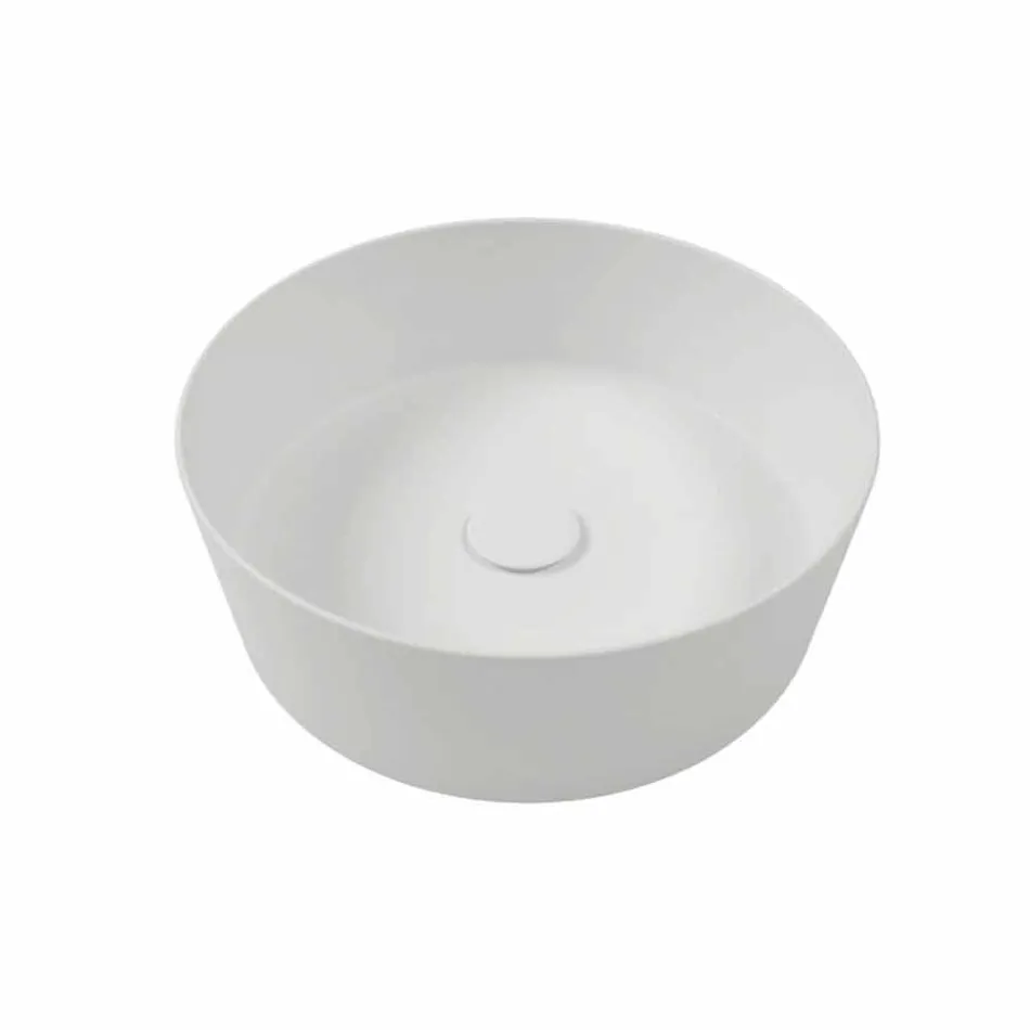 Consolle e Mensola da Bagno in Gres e Lavabo in Vetrochina, 4 Colori - Rametina Viadurini