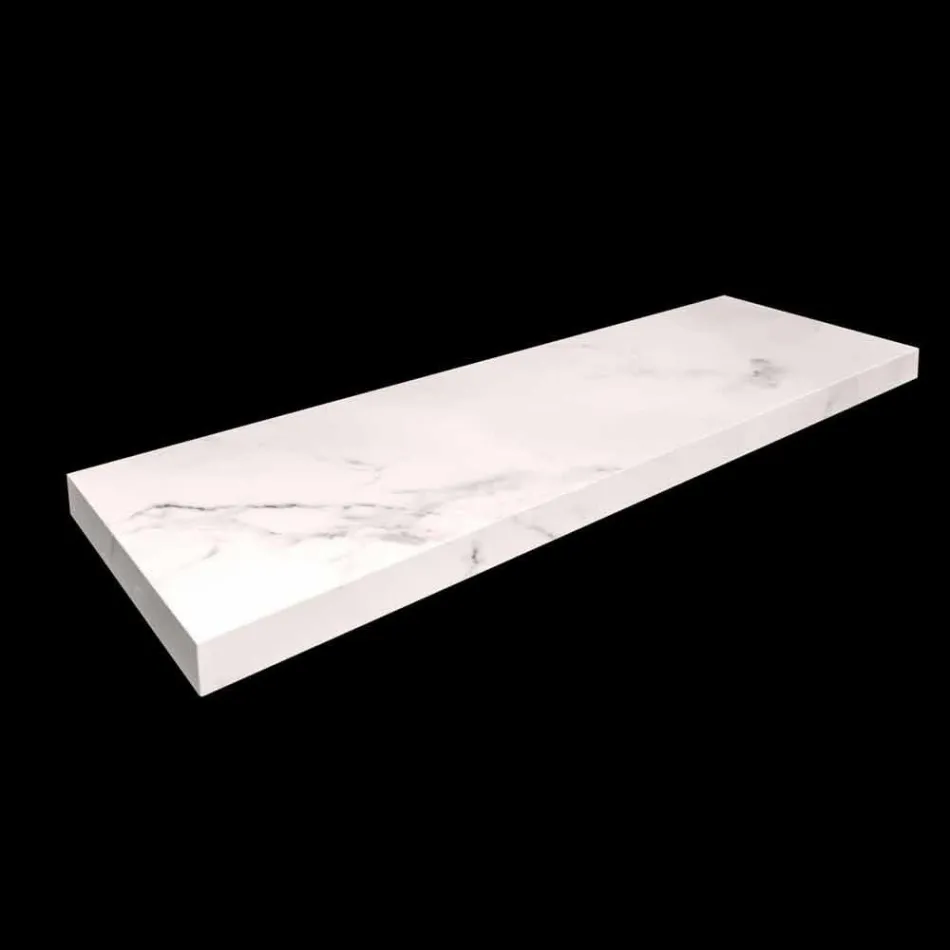 Consolle e Mensola da Bagno in Gres e Lavabo in Vetrochina, 4 Colori - Rametina Viadurini