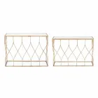 Consolle Elegante in Acciaio e Vetro di Design Moderno e Glamour 2 Pezzi - Irene Viadurini