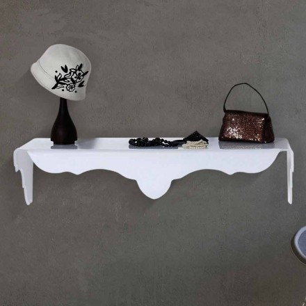 Consolle fissa a muro colore bianco di design Bianca, made in Italy Viadurini