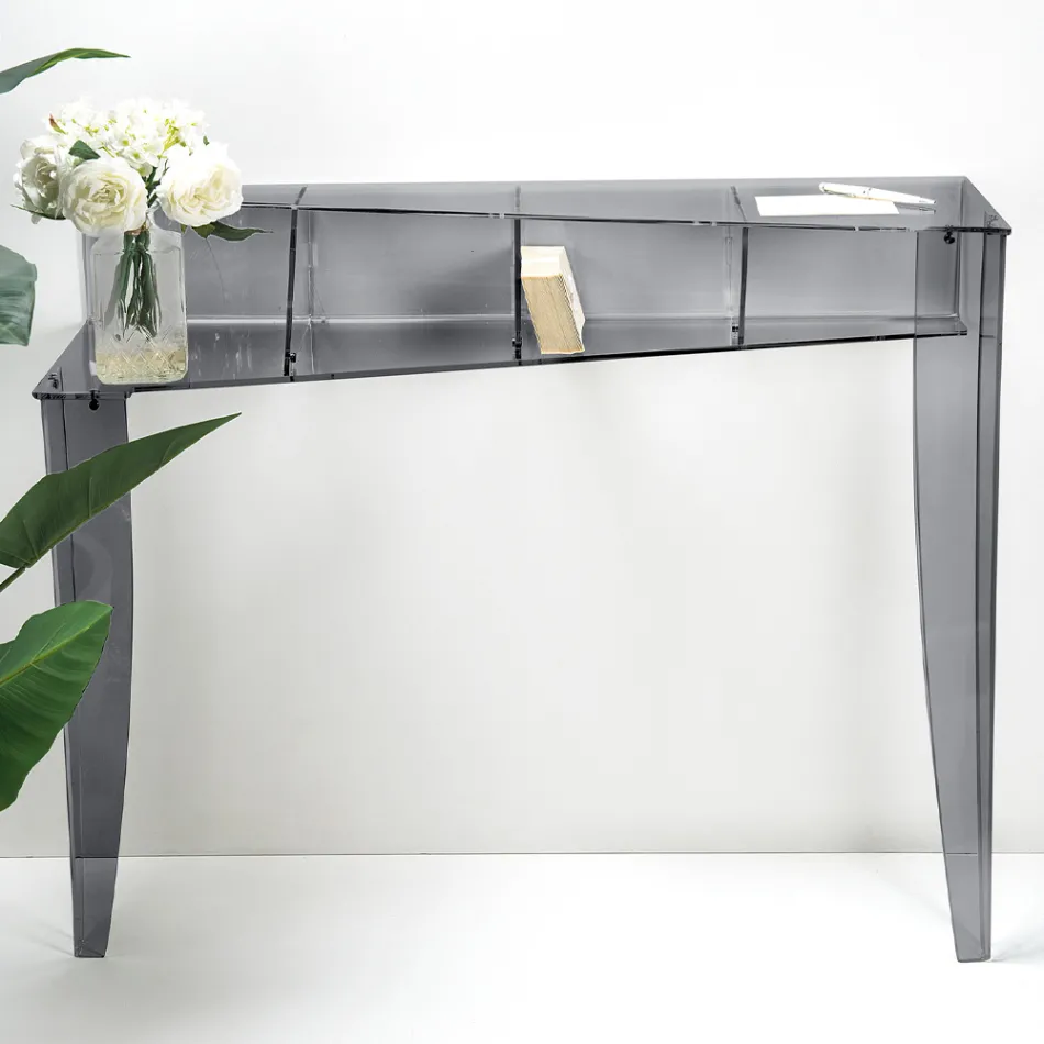 Consolle Fissa con 4 Vani Porta Oggetti in PMMA Made in Italy - Aladdin Viadurini