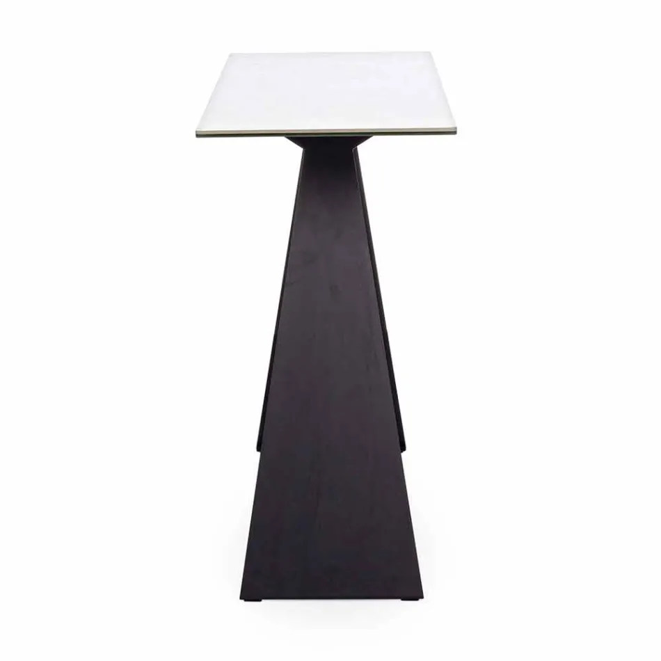 Consolle in Acciaio con Piano in Ceramica e Vetro Design Moderno - Cubebe Viadurini