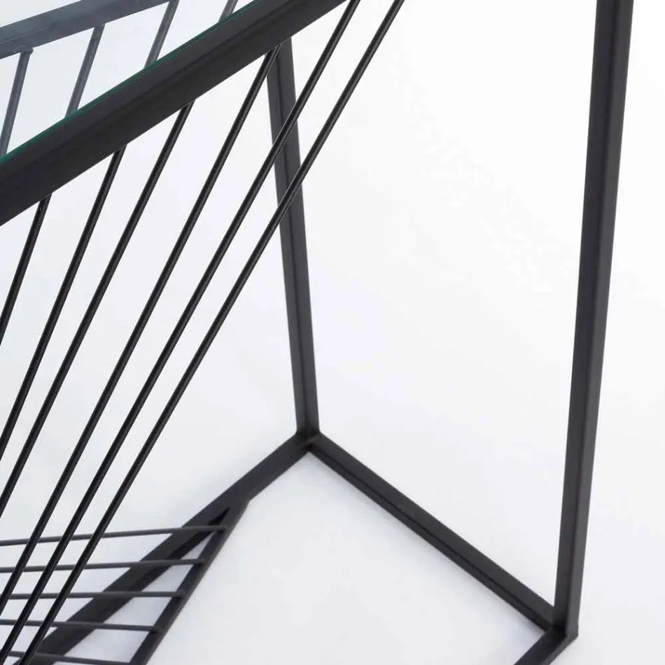 Consolle in Acciaio e Vetro Design Moderno Originale a Spirale - Sasuke Viadurini