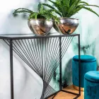 Consolle in Acciaio e Vetro Design Moderno Originale a Spirale - Sasuke Viadurini