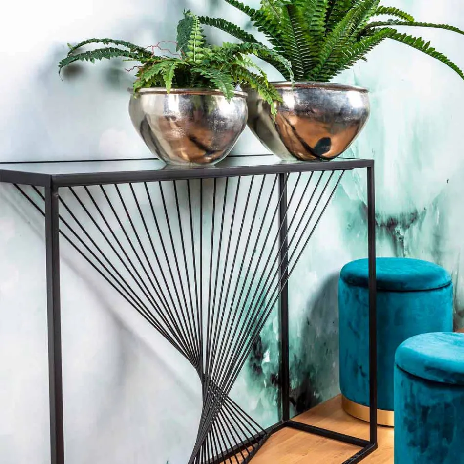 Consolle in Acciaio e Vetro Design Moderno Originale a Spirale - Sasuke Viadurini