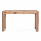 Consolle in Legno di Olmo Reciclato con Piano di Design Homemotion - Galanga Viadurini