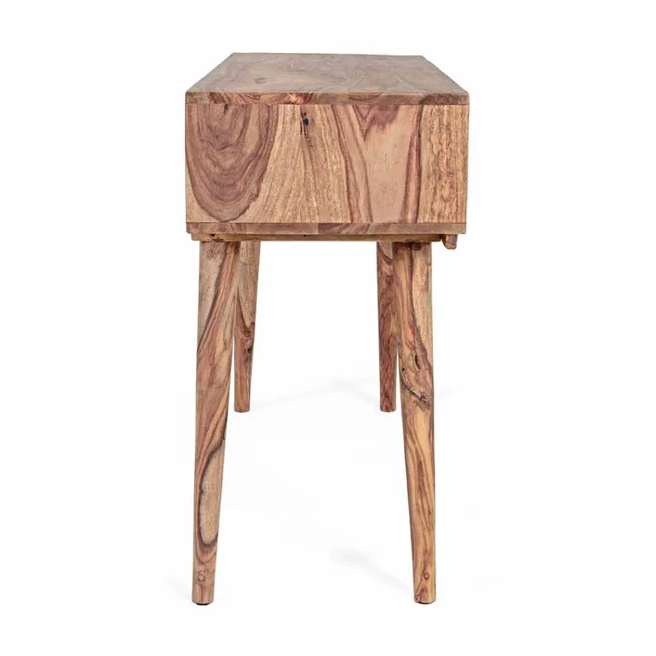 Consolle in Legno Sheesham a Due Cassetti Design di Lusso Homemotion - Fregene Viadurini