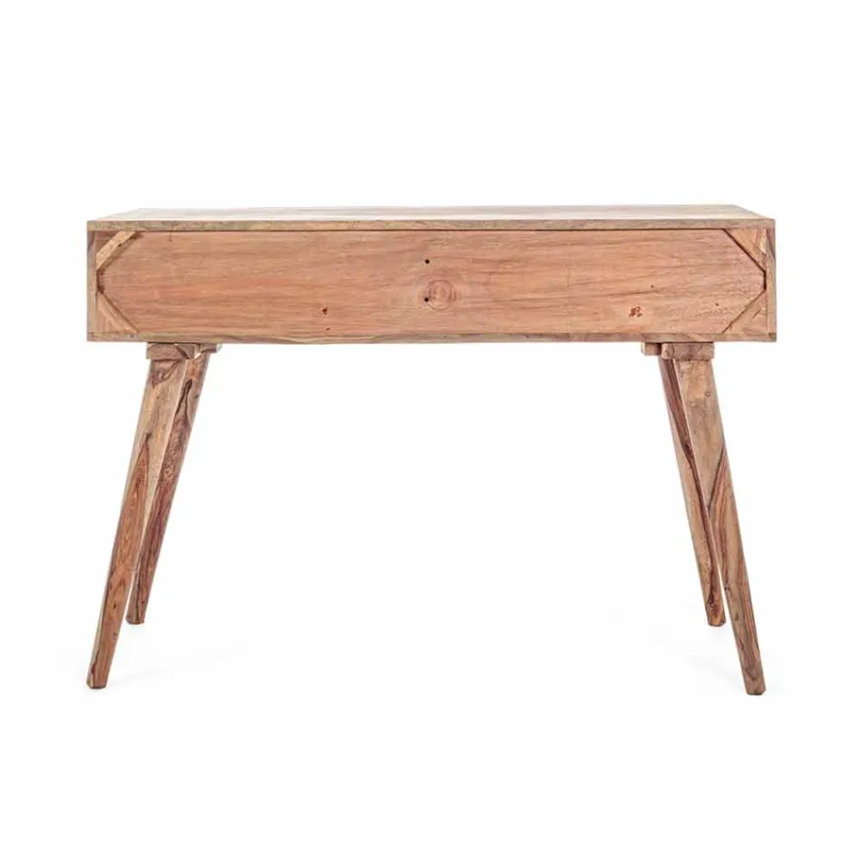 Consolle in Legno Sheesham a Due Cassetti Design di Lusso Homemotion - Fregene Viadurini