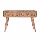 Consolle in Legno Sheesham a Due Cassetti Design di Lusso Homemotion - Fregene Viadurini
