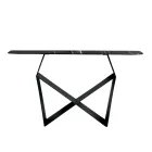 Consolle in Metallo e Piano in Ceramica Effetto Marmo Made in Italy - Concordia Viadurini