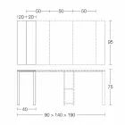 Consolle Moderna Allungabile in Legno Rovere e Metallo Made in Italy - Nappo Viadurini