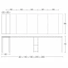 Consolle Moderna Allungabile in Legno Rovere e Metallo Made in Italy - Nappo Viadurini