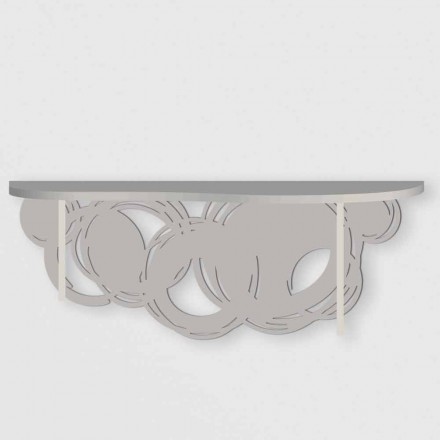 Consolle Moderna di Design in Legno Sabbia e Beige da Fissare a Parete - Orbita Viadurini