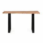 Consolle Moderna in Legno di Acacia e Acciaio Design Homemotion - Teresanna Viadurini
