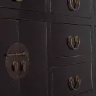 Consolle Nera in Legno di Olmo di Design Vintage 5 Cassetti Homemotion - Sonten Viadurini