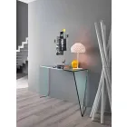 Consolle per Ingresso Moderna in Vetro Extrachiaro Made in Italy – Rosalia Viadurini