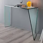 Consolle per Ingresso Moderna in Vetro Extrachiaro Made in Italy – Rosalia Viadurini