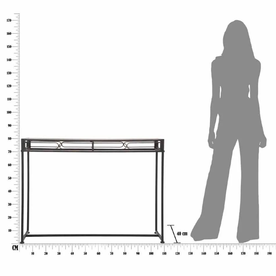 Consolle Salotto Stile Moderno Rettangolare in Ferro e MDF - Wendell Viadurini