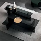 Coppia di Tavolini da Salotto Moderni in Vetro Fumè Made in Italy – Sestola Viadurini