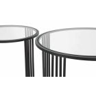 Coppia di Tavolini da Salotto Rotondi in Ferro e Vetro Design Moderno - Ezra Viadurini