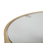 Coppia di Tavolini da Salotto Rotondi in Vetro e Ferro Dorato - Avola Viadurini